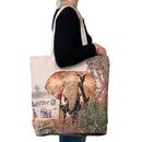 Empire Cove Elephant Print Cotton Canvas Tote Bags Reusable Beach Shopping 2 image