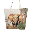 Empire Cove Elephant Print Cotton Canvas Tote Bags Reusable Beach Shopping 3 image