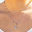 Empire Cove Hamsa Pendant Necklace Silver Toned Rhinestone Fashion Jewelry-Casaba Shop 2 image