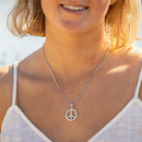 Empire Cove Peace Sign Pendant Necklace Silver Toned Rhinestone Fashion Jewelry-Casaba Shop 2 image