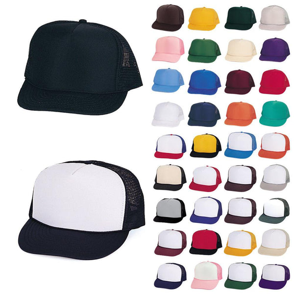 Casaba 35 Lot Trucker Baseball Hats Caps Foam Mesh Blank Adult Youth Kids Wholesale Bulk, Women's, Size: One size, Gold