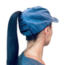 Empire Cove Womens Distressed Washed Ponytail Caps Hats Vintage Relaxed Fit-Serve The Flag 7 image