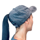 Empire Cove Womens Distressed Washed Ponytail Caps Hats Vintage Relaxed Fit-Serve The Flag 12 image