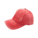 Empire Cove Womens Distressed Washed Ponytail Caps Hats Vintage Relaxed Fit-Serve The Flag 27 image
