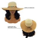 Empire Cove Womens Wide Brim Straw Hat Floppy Sun Hat Panama Fedora Summer 28 image