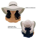 Empire Cove Womens Wide Brim Straw Hat Floppy Sun Hat Panama Fedora Summer 18 image