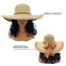 Empire Cove Womens Wide Brim Straw Hat Floppy Sun Hat Panama Fedora Summer 23 image