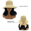 Empire Cove Womens Wide Brim Straw Hat Floppy Sun Hat Panama Fedora Summer 48 image