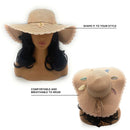 Empire Cove Womens Wide Brim Straw Hat Floppy Sun Hat Panama Fedora Summer 33 image