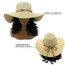 Empire Cove Womens Wide Brim Straw Hat Floppy Sun Hat Panama Fedora Summer 8 image