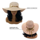 Empire Cove Womens Wide Brim Straw Hat Floppy Sun Hat Panama Fedora Summer 3 image