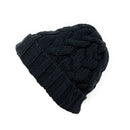 Empire Cove Womens Mens Unisex Winter Warm Solid Cable Knit Cuff Beanie-UNCATEGORIZED-Empire Cove-Black-Casaba Shop 1 image
