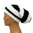 Empire Cove Slouch Long Beanie Winter Warm Knit Two Tone Womens Mens Unisex-UNCATEGORIZED-Empire Cove-Black/White-Casaba Shop 6 image