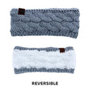 Empire Cove Reversible Headband Beanie Womens Winter Warm Solid Cable Knit-UNCATEGORIZED-Empire Cove-Black-Casaba Shop 22 image