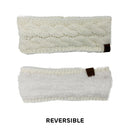 Empire Cove Reversible Headband Beanie Womens Winter Warm Solid Cable Knit-UNCATEGORIZED-Empire Cove-Black-Casaba Shop 35 image