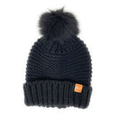 Empire Cove Winter Warm Solid Knit Cuff Beanie with Pom Pom Womens-UNCATEGORIZED-Empire Cove-Black-Casaba Shop 5 image