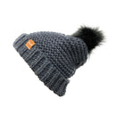 Empire Cove Winter Warm Solid Knit Cuff Beanie with Pom Pom Womens-UNCATEGORIZED-Empire Cove-Charcoal-Casaba Shop 2 image