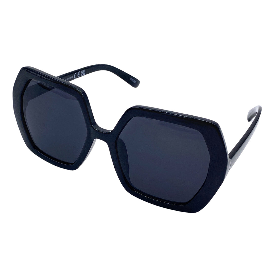 Empire Cove Oversized Square Sunglasses Hexagon Trendy Retro Classic Shades Sunnies, Black