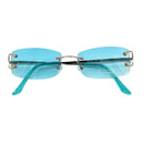 Empire Cove Rimless Sunglasses Gradient Rectangle Shades Frameless Retro Trendy 13 image