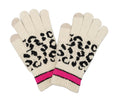Empire Cove Winter Knit Leopard Striped Touch Screen Gloves-UNCATEGORIZED-Empire Cove-Beige-Casaba Shop