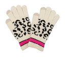 Empire Cove Winter Knit Leopard Striped Touch Screen Gloves-UNCATEGORIZED-Empire Cove-Beige-Casaba Shop 5 image