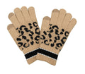 Empire Cove Winter Knit Leopard Striped Touch Screen Gloves-UNCATEGORIZED-Empire Cove-Camel-Casaba Shop