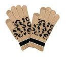 Empire Cove Winter Knit Leopard Striped Touch Screen Gloves-UNCATEGORIZED-Empire Cove-Camel-Casaba Shop 2 image