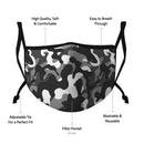 Casaba 3 Pack Face Masks Black Stylish Prints Cotton Poly Adjustable Washable Reusable Double Layer Pocket Filter-Serve The Flag 3 image