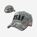 Rapid Dominance Air Force USAF Text Flag Acu Ucp Digital Washed Cotton Camouflage Caps Hats-Serve The Flag 4 image
