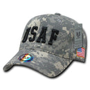 Rapid Dominance Air Force USAF Text Flag Acu Ucp Digital Washed Cotton Camouflage Caps Hats-Serve The Flag 1 image