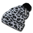 Atakora Fully Lined Youth Leopard White Beanies Pom Style Winter Caps Hats Ski-Serve The Flag 1 image