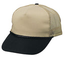 Blank Two Tone 5 Panel Trucker Cotton Twill Mesh Braid Hats Caps-Serve The Flag 1 image