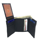 Casaba Genuine Leather Trifold Wallets Easy Flip Up Id Card Windows Mens Womens-Serve The Flag 5 image