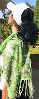 Casaba Women's Elegant Paisley Sheer Scarf Scarves Intricate Brocade Tapestry-Serve The Flag 14 image