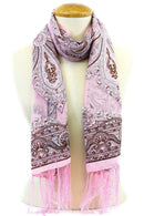 Casaba Women's Elegant Paisley Sheer Scarf Scarves Intricate Brocade Tapestry-Serve The Flag 23 image
