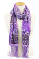 Casaba Women's Elegant Paisley Sheer Scarf Scarves Intricate Brocade Tapestry-Serve The Flag 24 image
