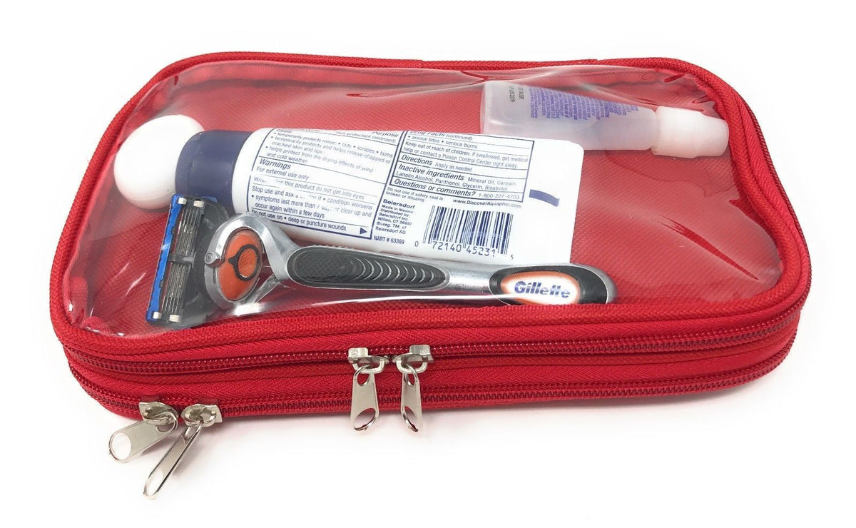 Clear Window Bag Purse Travel Kit Organizer Tsa Accessories Toiletry Cosmetics Makeup - Red Clear Window Bag Purse Travel Kit Organizer Tsa Accessories Toiletry Cosmetics Makeup - Red