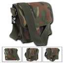 Cotton Canvas Woodland Camouflage Satchel Field Messenger Bag Crossbody Backpack-Serve The Flag 1 image