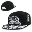 Cuglog California Republic Floral 5 Panel Racer Strap back Hats Caps Cali Bear-Serve The Flag 1 image