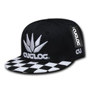 Cuglog Checker Retro Flat Bill High Crown 6 Panel Snapback Caps Hats-Serve The Flag 22 image