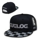 Cuglog Checker Retro Flat Bill High Crown 6 Panel Snapback Caps Hats-Serve The Flag 4 image