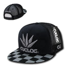Cuglog Checker Retro Flat Bill High Crown 6 Panel Trucker Caps Hats-Serve The Flag 13 image