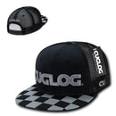 Cuglog Checker Retro Flat Bill High Crown 6 Panel Trucker Caps Hats-Serve The Flag 14 image