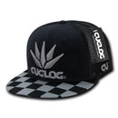 Cuglog Checker Retro Flat Bill High Crown 6 Panel Trucker Caps Hats-Serve The Flag 16 image