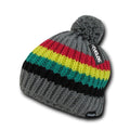 Cuglog Mont Ventoux Thick Cable Knit Stripped Beanies Big Fuzzy Pom Style Winter-Serve The Flag