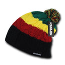 Cuglog Mytikas Colorful Stripped Beanies Fuzzy Pom Style Winter Caps Hats Rasta-Serve The Flag 1 image