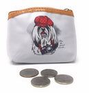 Cute Dog Cat Portraits Zipper Coin Wallet Purse Insert Keychain Ring Pouch Bag-Serve The Flag 10 image
