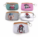 Cute Dog Cat Portraits Zipper Coin Wallet Purse Insert Keychain Ring Pouch Bag-Serve The Flag 8 image