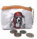 Cute Dog Cat Portraits Zipper Coin Wallet Purse Insert Keychain Ring Pouch Bag-Serve The Flag 9 image