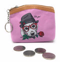 Cute Dog Cat Portraits Zipper Coin Wallet Purse Insert Keychain Ring Pouch Bag-Serve The Flag